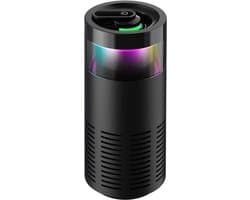 Luchtreiniger-air purifier-auto luchtreiniger-luchtreinigers - Verbeterde mini-luchtreiniger - Sfeerverlichting met LED-rijverlichting - Geschikt voor auto, huis, kantoor - Zwart - 6,5 x 3,5 x 14,5 cm