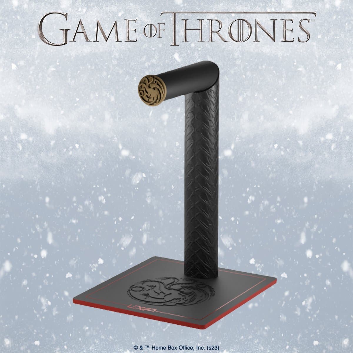 Lexip x Warner Game of Thrones Targaryen Dragon Design Gaming Headset Stand, Black/Red/Gold — afbeelding 1