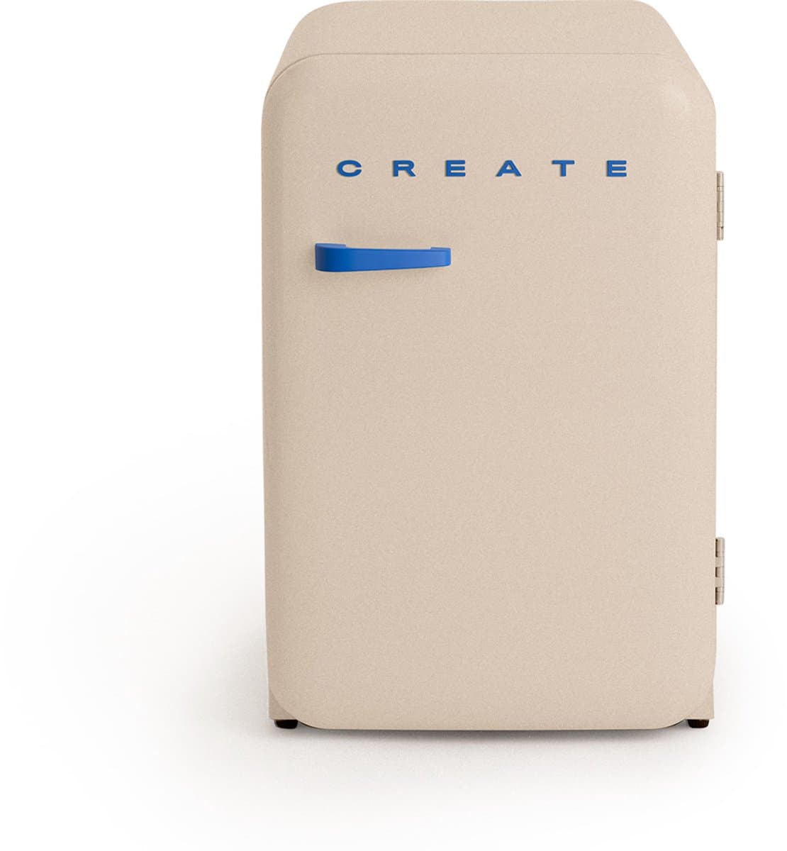 CREATE - Koelkast in retrostijl - Zand - Handvat Kobaltblauw - FRIDGE RETRO 107L — afbeelding 1