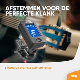 Kinder gitaar - MAX SoloArt akoestische gitaar 3/4 - Met gratis muzieklessen en accessoires - Blauw — thumbnail 4