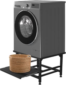 Wasmachine opbouwmeubel Zwart 200 kg belastbaar - 63x54x45.5cm - Wasmachine Verhoger Met uittrekbaar rek — thumbnail 1