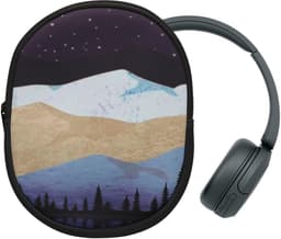 kwmobile hoes geschikt voor Sony WH-CH520 / WH-CH510 / MDR-ZX110 - 21,5 x 16 cm - Beschermhoes voor headset in Sterrenhemel aan meer design - Van neopreen - Met print — thumbnail 2