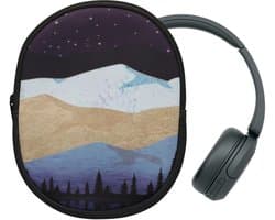 kwmobile hoes geschikt voor Sony WH-CH520 / WH-CH510 / MDR-ZX110 - 21,5 x 16 cm - Beschermhoes voor headset in Sterrenhemel aan meer design - Van neopreen - Met print — afbeelding 1