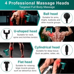 RFWR® Mini Spiermassagegeweer - Draagbaar en Stil Massagepistool met 6 Snelheden en 4 Massagekoppen voor Spierpijnverlichting — thumbnail 5