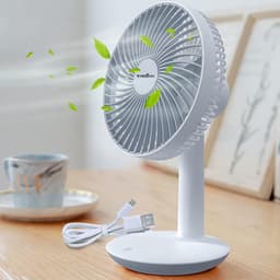 RFWR® Draagbare USB Tafelventilator 6 inch - 4000mAh Oplaadbaar, Stil met 4 Snelheden voor Huis en Camping — thumbnail 2