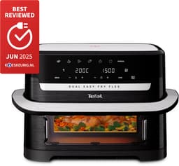 Tefal Dual Easy Fry Flex EY9228 - Airfryer - 9L - Flexibele Functie - Voor Grote Gezinnen - Zwart — thumbnail 2