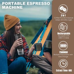 RFWR® Draagbare 3-in-1 Koffiezetapparaat voor Capsules en Gemalen Koffie - Ideaal voor Thuis, Kantoor en Reizen — thumbnail 3