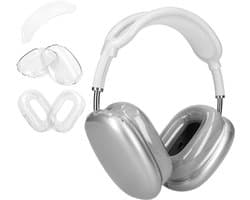 kwmobile 3-in-1 Hoofdtelefoonhoes voor Apple AirPods Max / AirPods Max 2 Hoesje - 360° TPU-hoes voor hoofdtelefoon - transparant