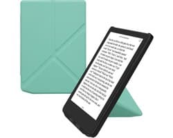 kwmobile e-reader hoesje geschikt voor Pocketbook Verse / Verse Lite / Verse Pro / Color / Vivlio Light/Light HD hoes - Ereader flip case met standaard - E reader cover van kunstleer - In mintgroen