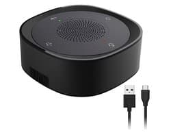 Tech Supplies USB Conferentie Luidspreker Microfoon met Bedrade Touch Key | Omni-Directionele Hoog Volume oa. voor Laptop HD-Voice, Universele USB C, Zwart