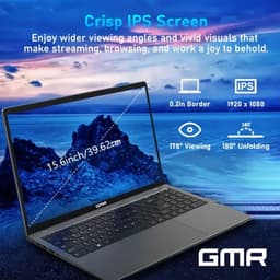 Office Laptop 15.6 Inch Full HD IPS - Intel N95 - 12GB DDR5 RAM - 512GB SSD - Windows 11 Pro - Microsoft Office 2024 - GMR Notebook voor Studie, School, Office, Internet, E-mail, Thuiswerken en Zakelijk Gebruik — thumbnail 2