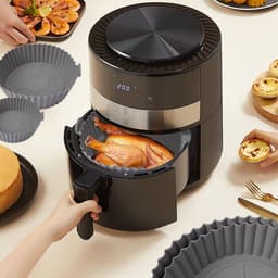 6 Stuks Siliconen Pot - Siliconen Vorm voor Heteluchtfriteuse - 6 Maten Siliconen Inzetstuk voor Heteluchtfriteuse - Air Fryer Siliconen Liner Geschikt voor Ovens en Magnetrons — thumbnail 3