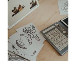 BEAU by Bo Kidywolf Kidydraw Mini Tekenboek met LCD-scherm Galaxy + Refill Once upon a time & Animals