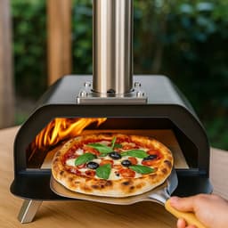 Burnic pizzaoven Prato voor buiten - Pizzaovens - Hout Gestookt - Inclusief Schoorsteen - ø 33 cm - Draagbaar en Opvouwbaar - Tot 500°C — thumbnail 3
