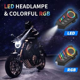 RFWR® Motorhoofdtelefoon met Bluetooth, RGB-verlichting en HD-ruisonderdrukking voor optimale rijervaring — thumbnail 5
