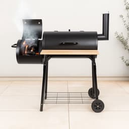 alpina Smokerbarbecue - BBQ Smoker - met Aparte Smoker - Instelbare Schoorsteen - 104 x 58 x 114 cm — thumbnail 4