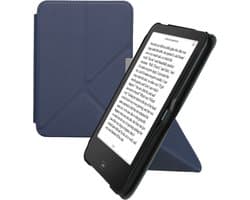 kwmobile e-reader hoesje geschikt voor Tolino Vision 1 / 2 / 3 / 4 HD hoes - Ereader flip case met standaard - E reader cover van kunstleer - In donkerblauw