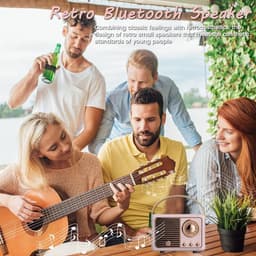 Retro bluetooth luidspreker - vintage luidspreker met klassieke antieke stijl - luid volume - draadloze Bluetooth 5.0-verbinding - bluetooth luidsprekers boxen - roze — thumbnail 4
