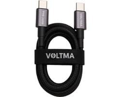 Voltma PHB240BCC 240W USB C naar USB-C kabel - 240 Watt Snellader & 40 Gbps Datakabel - 2 meter nylon gevlochten oplaadkabel bestand tegen 5000+ bochten - QC2.0 snellaaddatakabel geschikt voor o.a. iPhone 15 , Samsung, MacBook en Laptop - Zwart