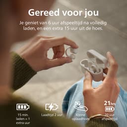 PHILIPS TAQ2000WT/00 Draadloze open-ear oortjes - Oorhaakjes - Open-ear pasvorm - 28 uur afspeeltijd - Bluetooth multipoint - IPX4 - App control - Bediening op de oorhaakjes - Wit — thumbnail 6