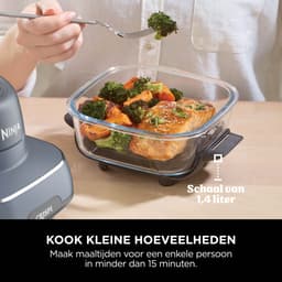 Ninja CRISPi 4-in-1 compact glazen kooksysteem - Airfryer, Roast, Recrisp, Keep Warm - Inclusief twee glazen schalen van 3.8L en 1.4L en bijpassende deksels - 2 Crisper-Plates - Blauw - FN101EUGY — thumbnail 10