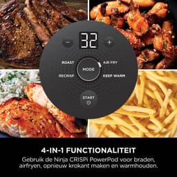 Ninja CRISPi 4-in-1 compact glazen kooksysteem - Airfryer, Roast, Recrisp, Keep Warm - Inclusief twee glazen schalen van 3.8L en 1.4L en bijpassende deksels - 2 Crisper-Plates - Blauw - FN101EUGY — thumbnail 3