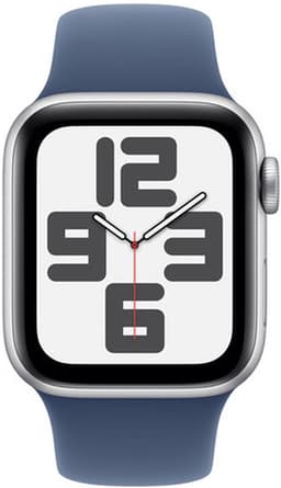 Apple Watch SE (2024) - 40mm - GPS - Zilverkleurig met denimblauw sportband (S/M) — thumbnail 2