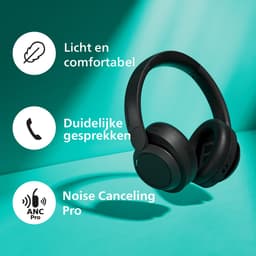 PHILIPS TAH6509 Ruionderdrukkende Over-Ear Wireless Bluetooth Headphones - Superieure gesprekskwaliteit, Geschikt voor Voice Assistant met tot 45 uur muziekafspeeltijd - Zwart Zwart — thumbnail 6
