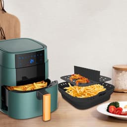 Siliconen bakvorm voor airfryer - geschikt voor 55 l en 62 l - accessoires met scheidingswanden - heteluchtfriteuse-accessoires - zwart. — thumbnail 9