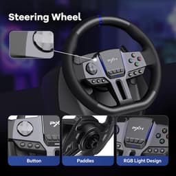 PXN V9 Gen 2 Gaming Racesturen - Met Pedalen en Shifter Gaming stuurwiel - 270/900°- Race Stuur- Geschikt voor PS4 - Xbox One - PC - Xbox Series X|S - PS3 - Met App — thumbnail 5