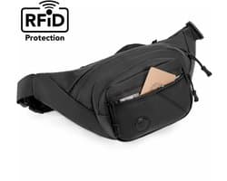 RFID Heuptas - Anti-Diefstal - Waterafstotend - Heuptasje Wandelen - Fanny Pack Festival - Buideltasje - Telefoontasje - RFID Block - Geschikt voor Dames en Heren - Unisex - Zwart - needventure®