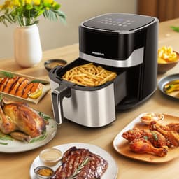Aigostar 30AX1 Balloon - 6,5L Airfryer - Heteluchtfriteuse met kijkvenster - 1600W - 13 Programma's - Gezond Koken zonder Olie — thumbnail 4