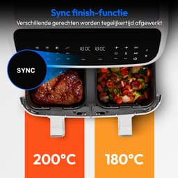 MEDION XXL Dubbele Airfryer P20 - 2 zones - 8,7 L - 2600 W - Matwit — thumbnail 9