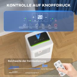 HOMCOM-Mobile Klimageräte aus ABS-Kunststoff, Stahl Weiß — thumbnail 5