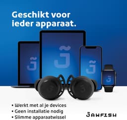 Jawfish Pro Sport TX 100% Draadloze Oordopjes – Zweet- en Regenbestendig - Super BASS - USB-C - Wingtips - Sport Oortjes Bluetooth 5.4 Wireless Earbuds - Qi Draadloos opladen - Passive Noise Cancelling - True Wireless EarBuds - 7u op 1 lading — thumbnail 5