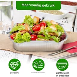 EXCITAT 30 stuks - Borden - Grillplaten - Folieplaten - Geschikt voor koken, bakken, picknicks, airfryers - 22*22*4.5 — thumbnail 8