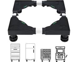 Wasmachine Verhoger - Stevige Basis voor Keukenapparaten | 300KG Draagkracht | Anti-Slip & Verstelbaar | Voor Koelkast, Droger & Vaatwasser | Zwart