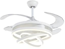 Nivard Plafondventilator - Met Verlichting - Plafond Ventilator - Met Lamp - Plafonniere Met Ventilator - Met Licht - Wit - 106cm — thumbnail 1