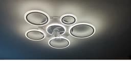 6 Ringen Plafondventilator - Wit - 6 Snelheden - Dimbaar Met Afstandsbediening en APP - Chandelier Fan - Zomer/Winter - Woonkamer Lamp - 90 cm — thumbnail 3