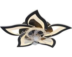 Bovista Plafondventilator - Met Verlichting - Plafond Ventilator - Met Lamp - Plafonniere Met Ventilator - Met Licht - Zwart — afbeelding 1