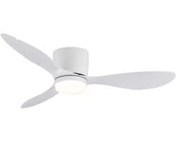 Bovista Plafondventilator - Met Verlichting - Plafond Ventilator - Met Lamp - Plafonniere Met Ventilator - Met Licht - Wit - 106cm