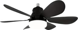 Livano Plafondventilator - Met Verlichting - Plafond Ventilator - Met Lamp - Plafonniere Met Ventilator - Met Licht - Zwart - 50cm — thumbnail 1