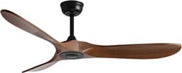 Livano Plafondventilator - Met Verlichting - Plafond Ventilator - Met Lamp - Plafonniere Met Ventilator - Donker Hout - 106cm — thumbnail 1