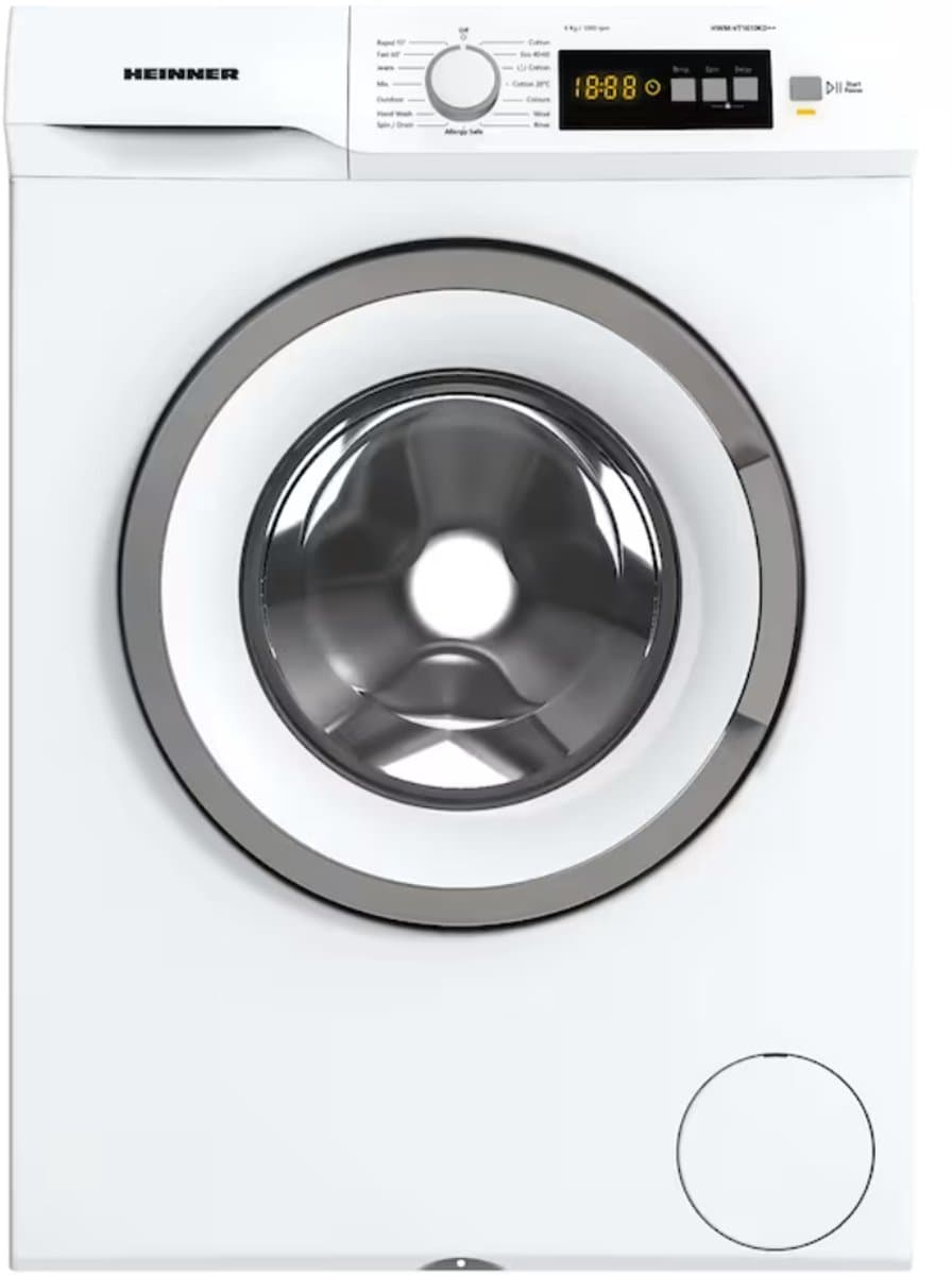 Heinner HWM-VT1610KD++ Wasmachine 6 kg – 15 Programma’s Met Allergievriendelijk programma – Eco Logic Systeem – LED Display – 1000 tpm – Wit – 5 Jaar Garantie — afbeelding 1