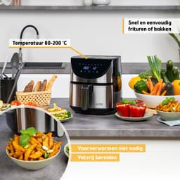 TZS First Austria Airfryer - Heteluchtfriteuse - 5,8L - 1700W - 80ºC tot 200ºC - Digital Touchscreen - Zwart — thumbnail 9