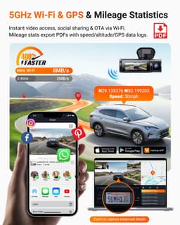 Vantrue N4 Pro S 4K 3-kanaals dashcam met Triple STARVIS 2, 4K+1080P+2.5K voor-, binnen- en achtercamera, HDR IR-nachtzicht, spraakbediening, parkeermodus, GPS, Wi-Fi, ondersteuning tot 1TB — thumbnail 3