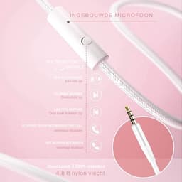 QPFO® Bedrade over-ear hoofdtelefoon met microfoon - lichtgewicht en opvouwbaar - 1.45m knoopvrije kabel met 3.5mm plug — thumbnail 2