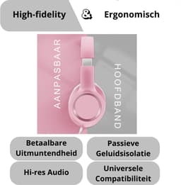 QPFO® Bedrade over-ear hoofdtelefoon met microfoon - lichtgewicht en opvouwbaar - 1.45m knoopvrije kabel met 3.5mm plug — thumbnail 3