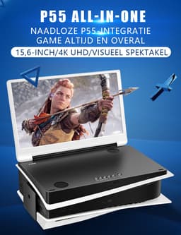 Gloovon® Draagbare Monitor 4K - 15.6 Inch IPS Gaming Scherm - HDR & FreeSync - 60Hz - Voor PS5 & Laptop - Met Afstandsbediening — thumbnail 5