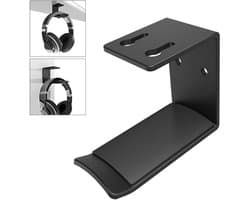 EXCITAT Headset Houder - Headset Standaard - Koptelefoon houder - Koptelefoon Haak - Hangende koptelefoonhouder - Aluminium - Zwart